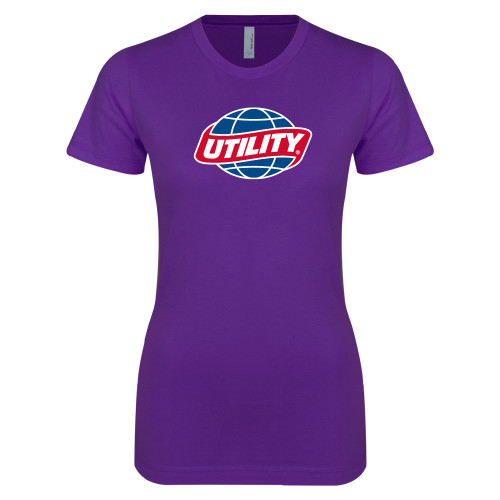  Next Level Womens Purple Boyfriend Tee - Utility