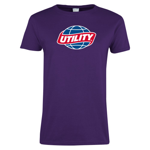 Womens Purple Short Sleeve Tee - Utility