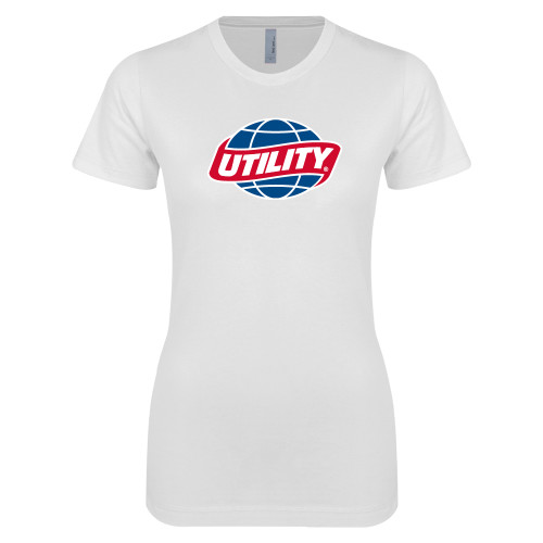  Next Level Womens White Boyfriend Tee - Utility