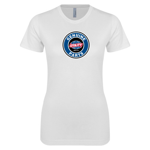  Next Level Womens White Boyfriend Tee - Genuine Parts