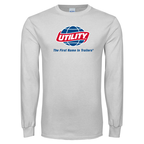  White Long Sleeve T Shirt - Utility w Tagline