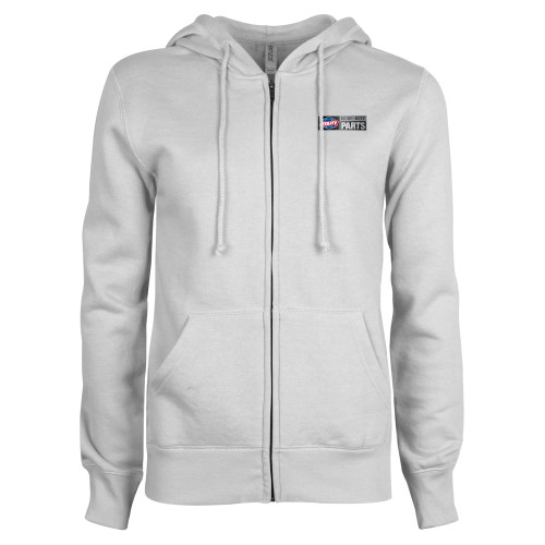  ENZA Womens White Fleece Full Zip Hoodie - Heavy Duty Parts Horizontal