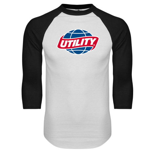  White/Black Raglan Baseball T Shirt - Utility