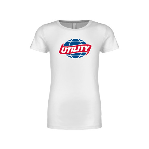  Next Level Girls White Fashion Fit T Shirt - Utility