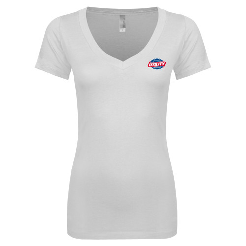  Next Level Womens White Ideal V Tee - Utility
