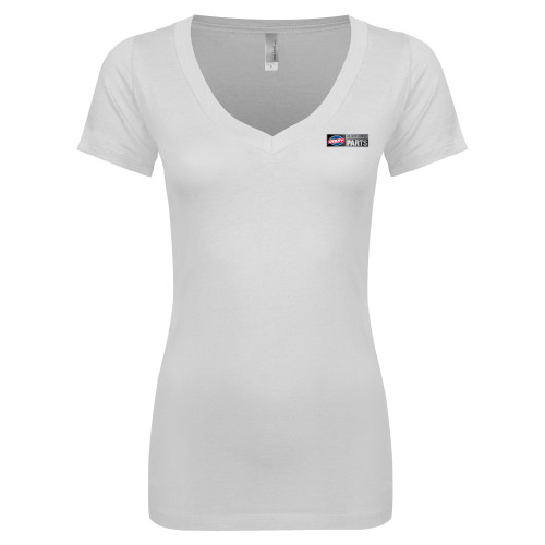  Next Level Womens White Ideal V Tee - Heavy Duty Parts Horizontal
