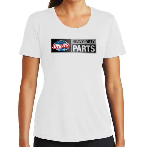  Womens White Performance Tee - Heavy Duty Parts Horizontal