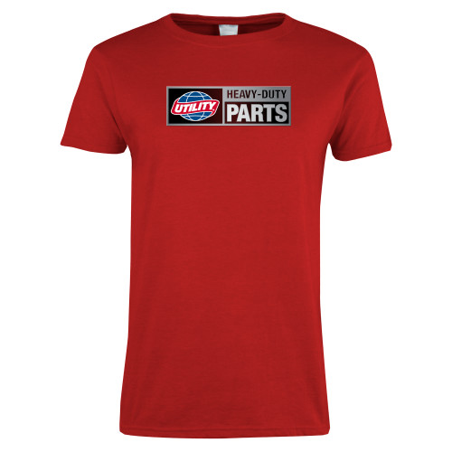  Womens Short Sleeve Red Tee - Heavy Duty Parts Horizontal