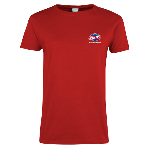  Womens Short Sleeve Red Tee - Utility