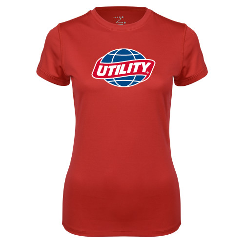  Womens Red Performance Tee - Utility