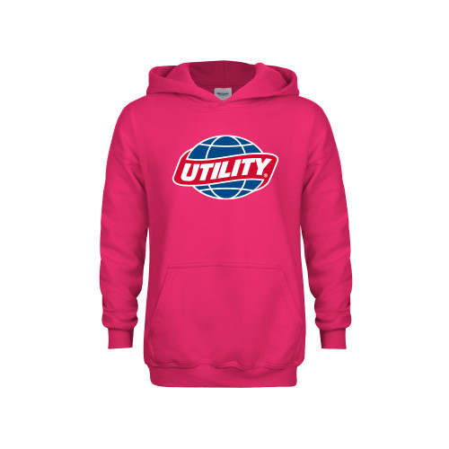  Youth Hot Pink Fleece Hoodie - Utility