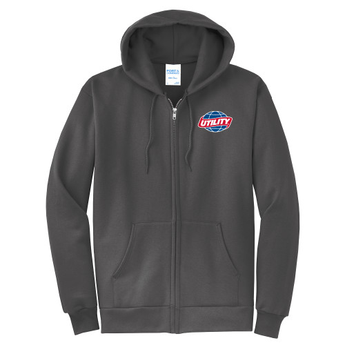  Extended Charcoal Fleece Full Zip Hoodie - Utility
