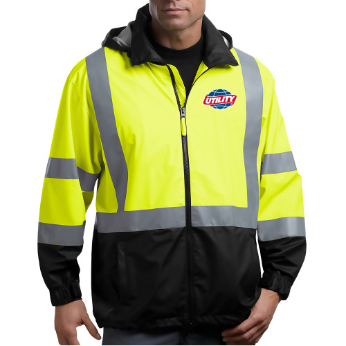  Safety Yellow ANSI 107 Class 3 Safety Windbreaker - Utility