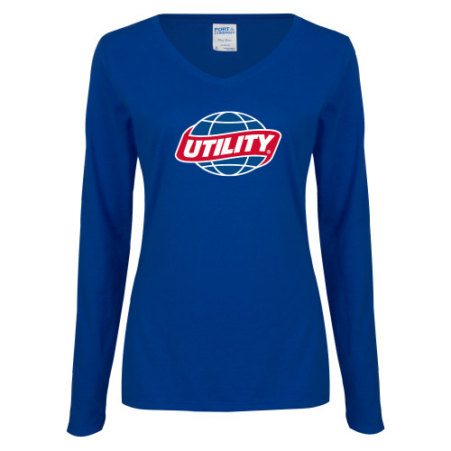 Main Image for  Womens Royal Long Sleeve V Neck Tee 