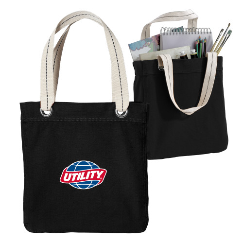  Allie Black Canvas Tote - Utility