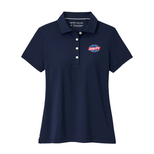  Peter Millar Womens Navy Button Polo - Utility