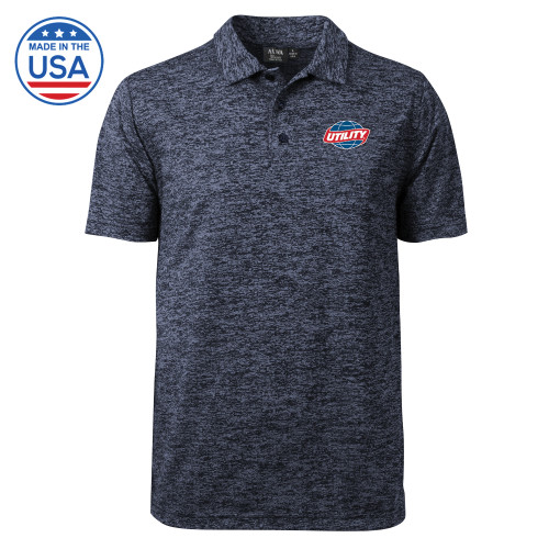  Navy Honeycomb Jacquard Polo - Utility