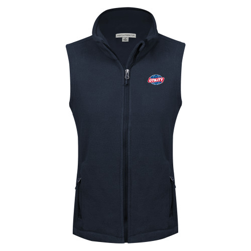  Womens Navy Fleece Full Zip Vest - Utility