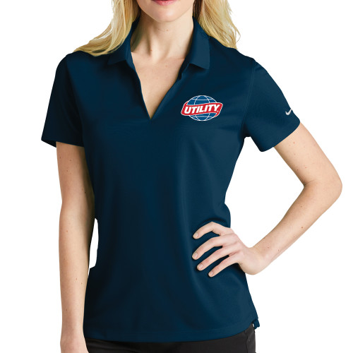  Nike Womens Navy Dri Fit Micro Pique Polo - Utility