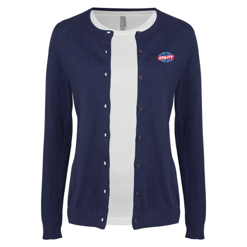  Womens Navy Cardigan Sweater - Utility