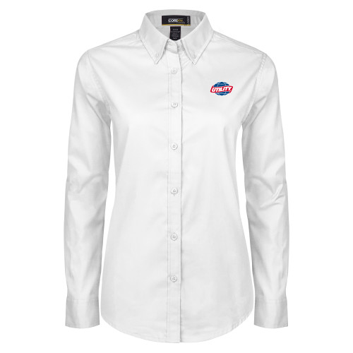  Womens White Twill Button Down Long Sleeve - Utility