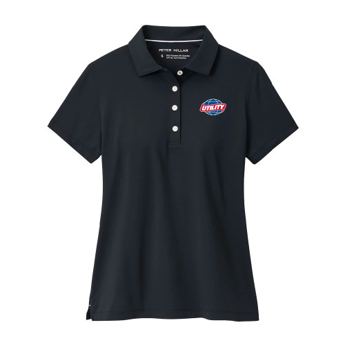  Peter Millar Womens Black Button Polo - Utility