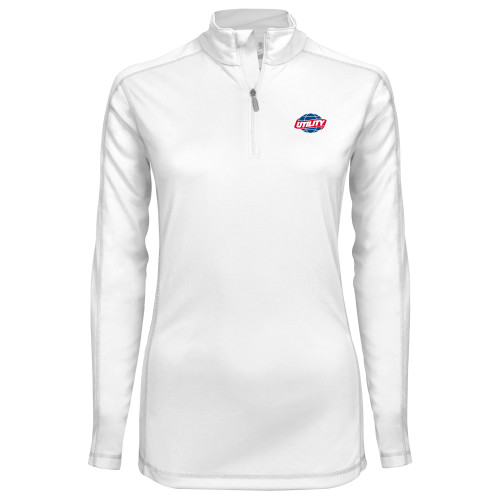  Syntrel Womens White Interlock 1/4 Zip - Utility
