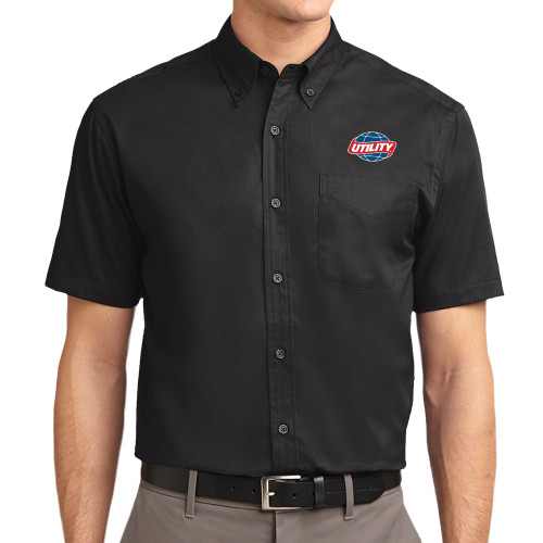Main Image for  Black Twill Button Down Short Sleeve