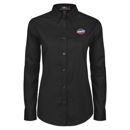 Main Image for  Womens Black Twill Button Down Long Sleeve 