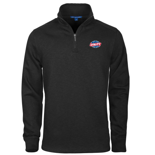  Black Slub Fleece 1/4 Zip Pullover - Utility