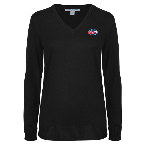  Womens Black VNeck Sweater - Utility