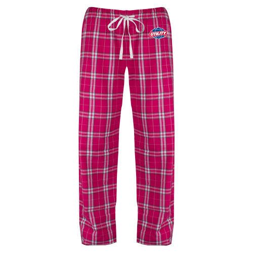  Womens Dark Fuchsia/White Flannel Pajama Pant - Utility