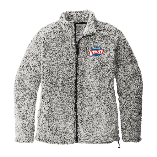  Womens Grey Heather Cozy Fleece Jacket - Utility