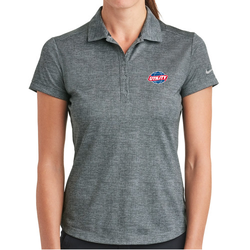  Nike Womens Charcoal Dri Fit Crosshatch Polo - Utility