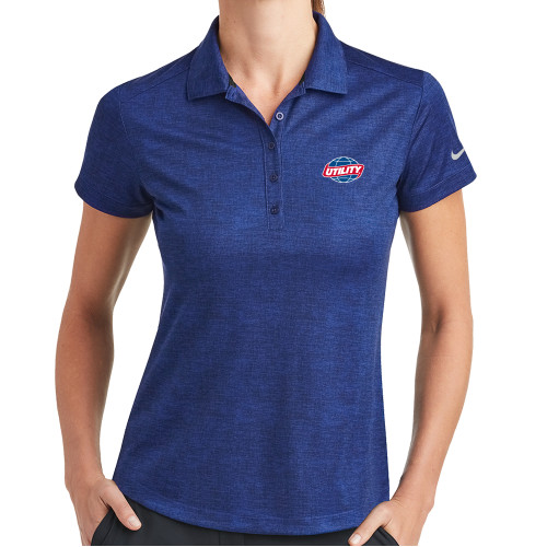  Nike Womens Royal Dri Fit Crosshatch Polo - Utility