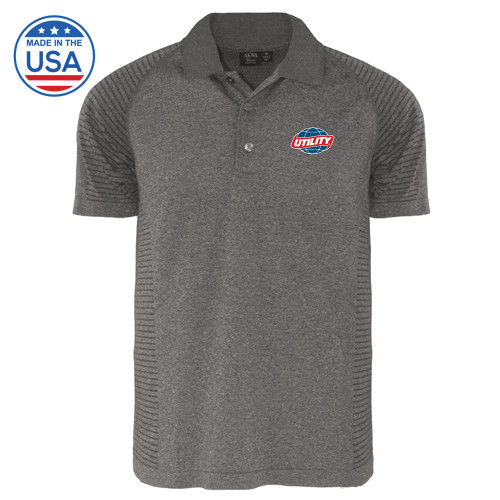  Heather Grey Body Mapping Polo - Utility
