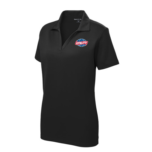  Womens Black Dry Mesh Polo - Utility