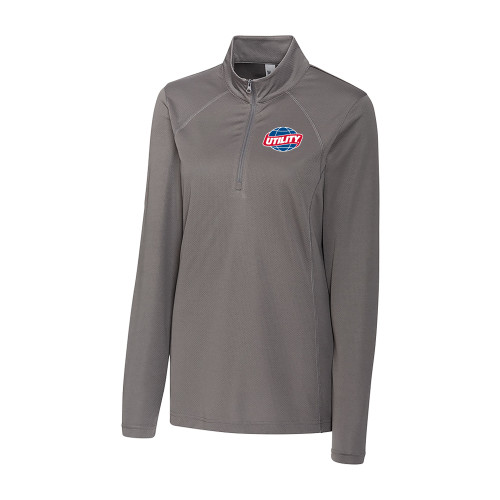  C&B Womens Titan Grey Clique Ice Pique Half Zip - Utility