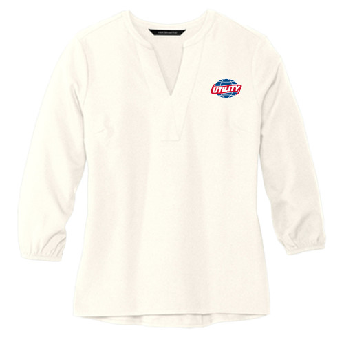 Main Image for  Mercer + Mettle Womens Ivory 3/4 Sleeve Crepe Blouse