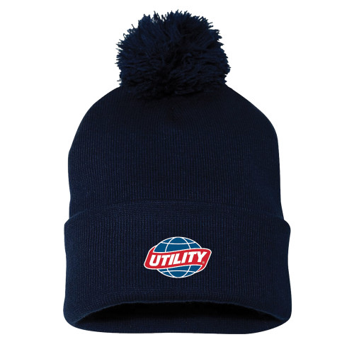  Sportsman Navy Pom Pom Cuffed Beanie - Utility