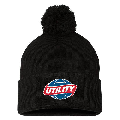  Sportsman Black Pom Pom Cuffed Beanie - Utility