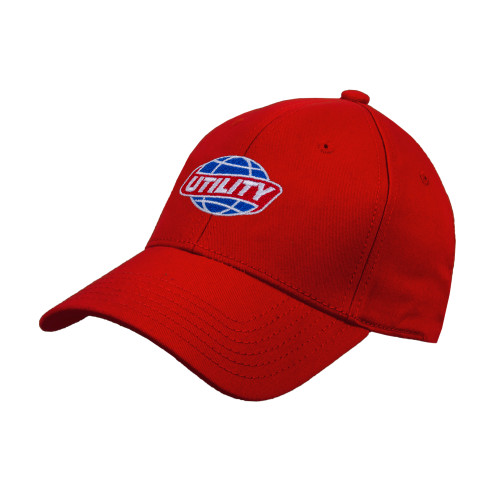  Red Structured Adjustable Pro Style Hat - Utility