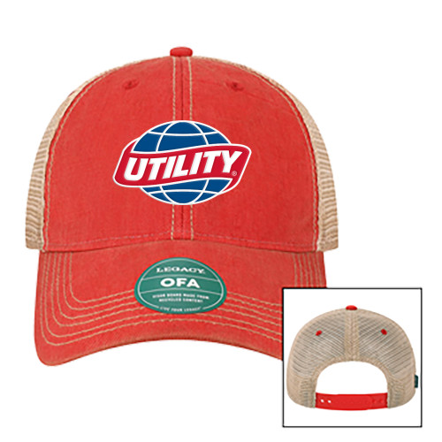  Legacy Scarlet Red/Khaki Old Favorite Trucker Hat - Utility