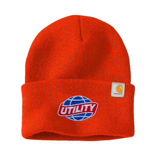  Carhartt Bright Orange Knit Beanie w/Cuff - Utility
