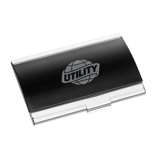  Dawlings Black Curved Business Card Holder - Utility Engraved