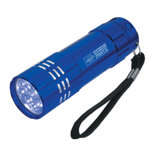  Industrial Triple LED Blue Flashlight - Heavy Duty Parts Horizontal Engraved