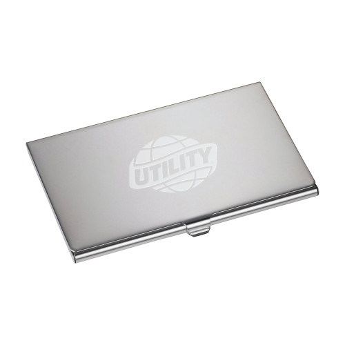  Traverse Silver Business Card Holder - Utility Engraved