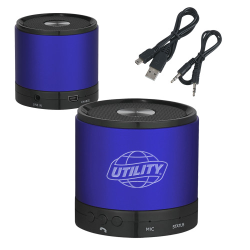  Wireless HD Bluetooth Blue Round Speaker - Utility Engraved