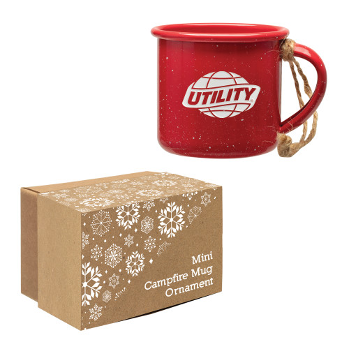  Red Mini Campfire Mug Ornament - Utility Engraved