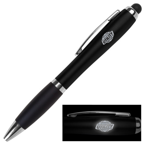  LIGHT UP LOGO Black Stylus Pen - Utility Engraved